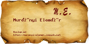 Murányi Elemér névjegykártya